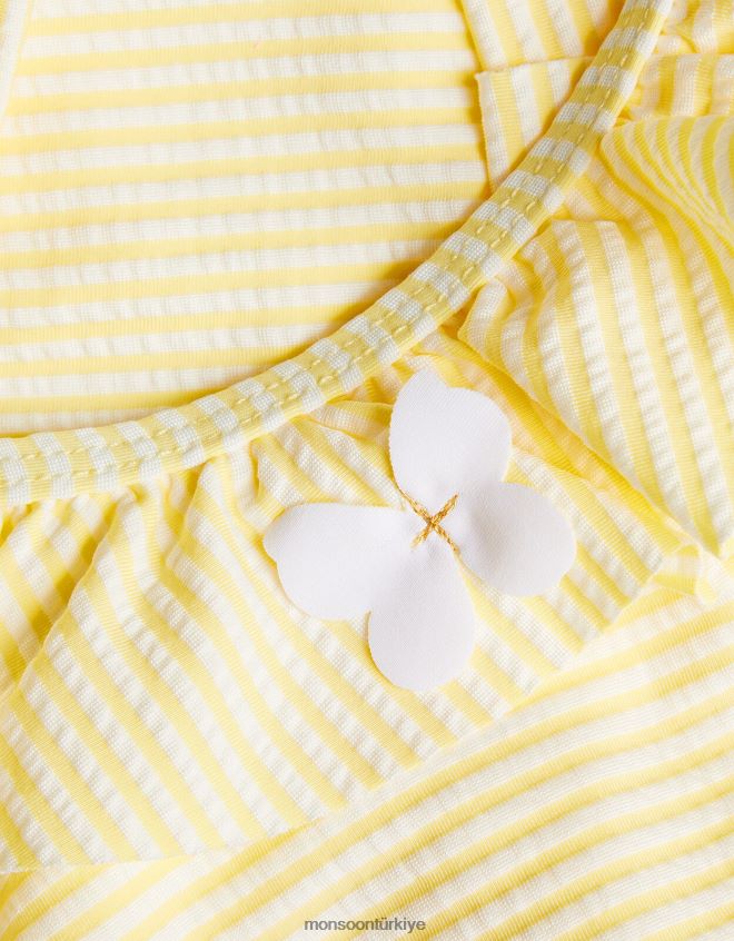 Monsoon kız bebek gofre fırfırlı mayo JH86BT2178 Giyim sarı