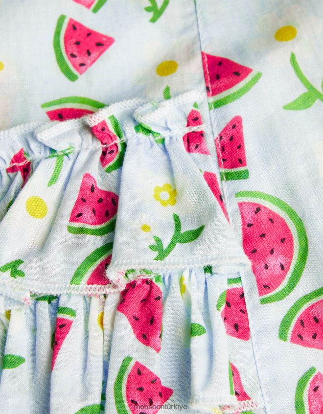 Monsoon kız bebek karpuz desenli tulum JH86BT2086 Giyim mavi