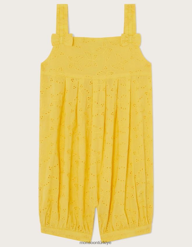 Monsoon kız bebek kelebek broderie tulum JH86BT2161 Giyim sarı