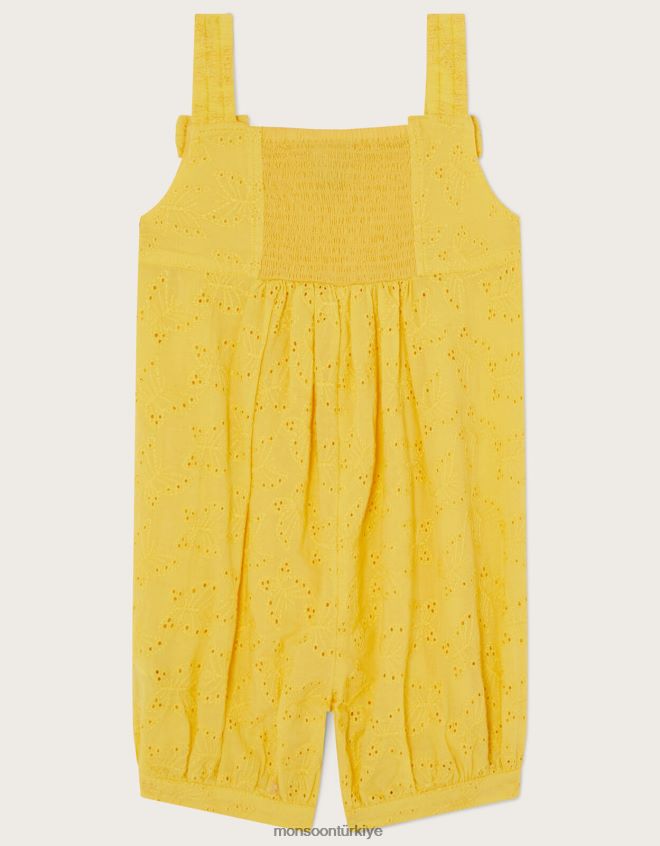 Monsoon kız bebek kelebek broderie tulum JH86BT2161 Giyim sarı