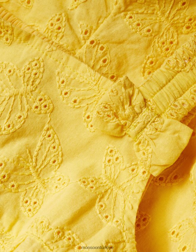 Monsoon kız bebek kelebek broderie tulum JH86BT2161 Giyim sarı