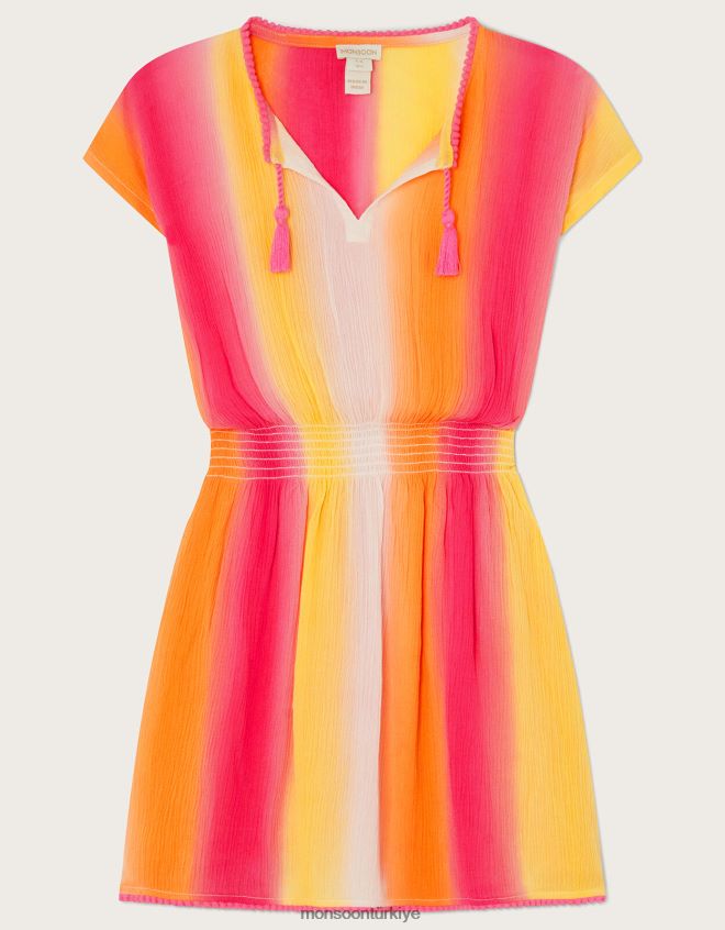 Monsoon kız blok renk kaftan elbise JH86BT1936 Giyim sarı