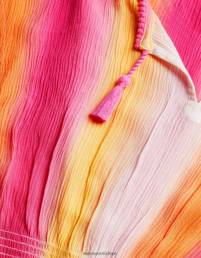 Monsoon kız blok renk kaftan elbise JH86BT1936 Giyim sarı