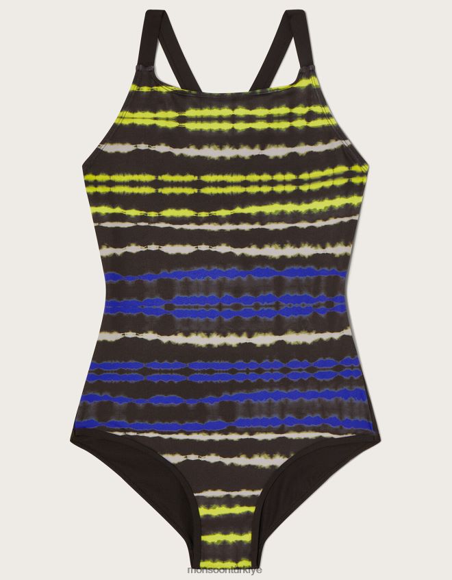 Monsoon kız elektrikli batik askılı mayo JH86BT1676 Giyim siyah