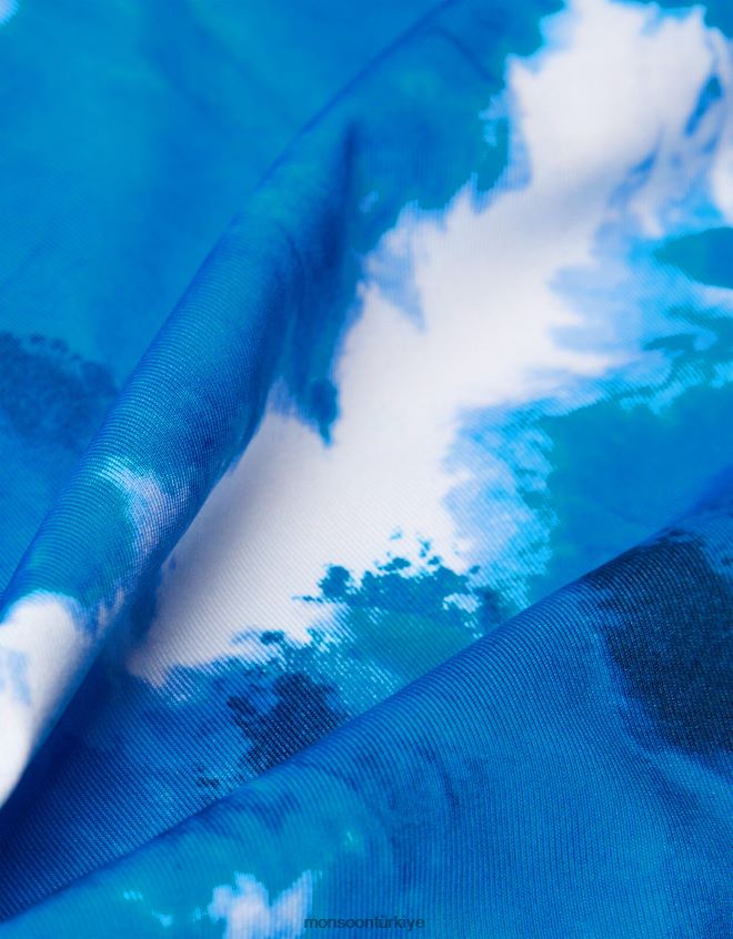 Monsoon kız geri dönüştürülmüş polyesterden mermer mayo JH86BT1983 Giyim Mavi Donanma)