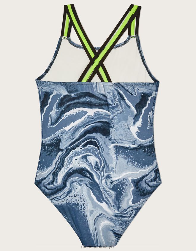 Monsoon kız mermer askılı mayo JH86BT1892 Giyim siyah