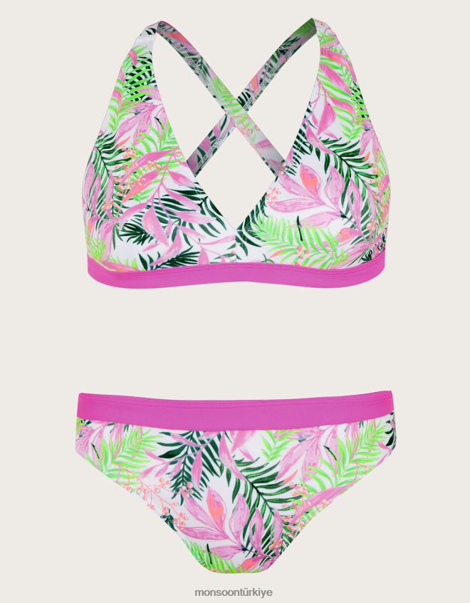 Monsoon kız oldukça palmiye üçgen bikini seti JH86BT1957 Giyim fildişi