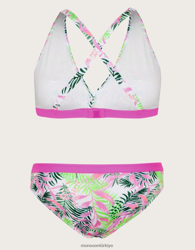 Monsoon kız oldukça palmiye üçgen bikini seti JH86BT1957 Giyim fildişi
