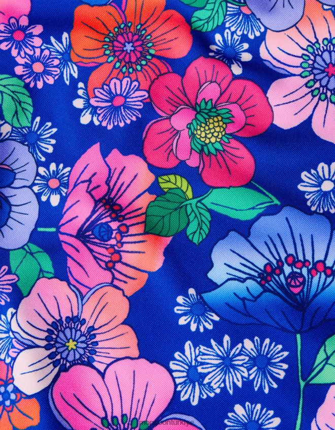 Monsoon kız retro çiçekli mayo JH86BT1643 Giyim mavi