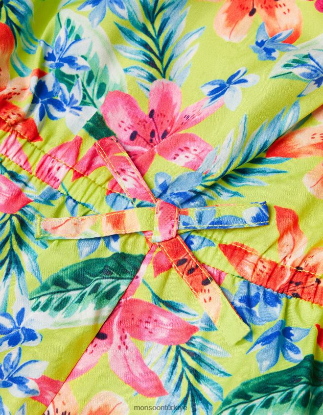 Monsoon kız tropik tek omuzlu tulum JH86BT1717 Giyim yeşil (kireç)