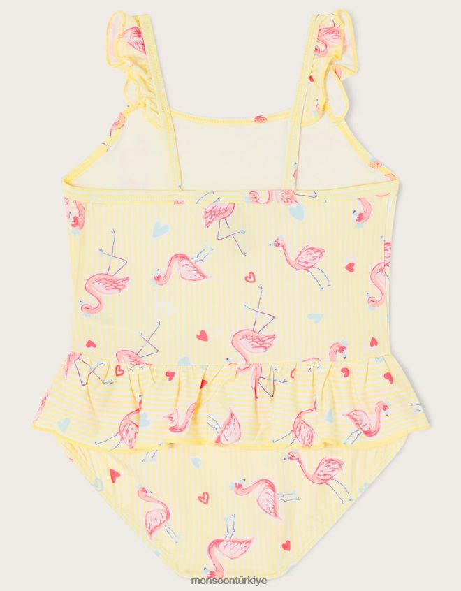 Monsoon çocuklar bebek flamingo çizgili etek mayo JH86BT2147 Giyim sarı