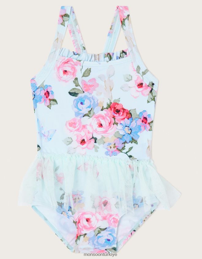 Monsoon çocuklar bebek posey çiçekli etek mayo JH86BT2162 Giyim yeşil (nane)