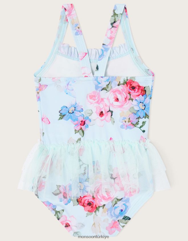 Monsoon çocuklar bebek posey çiçekli etek mayo JH86BT2162 Giyim yeşil (nane)