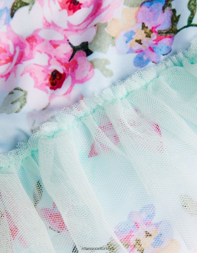 Monsoon çocuklar bebek posey çiçekli etek mayo JH86BT2162 Giyim yeşil (nane)