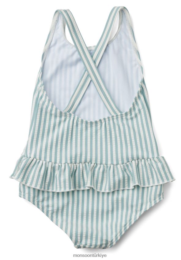 Monsoon çocuklar liewood amara çizgili gofre mayo JH86BT1931 Giyim mavi