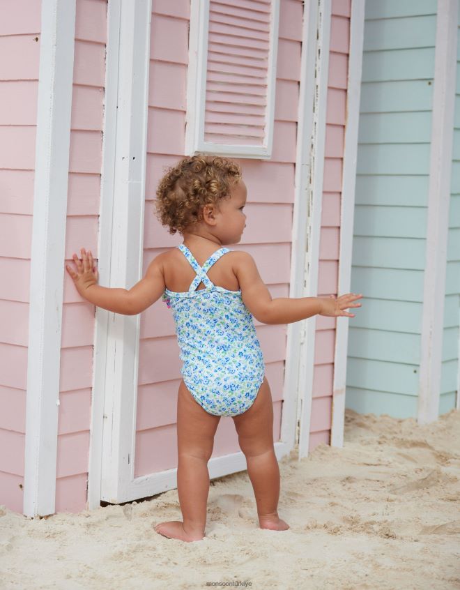 Monsoon çocuklar sunva baby vintage küçük çiçekli mayo JH86BT2170 Giyim mavi