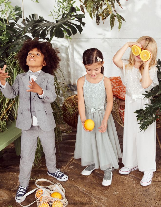 Monsoon erkek çocuk luca beş parça akıllı takım JH86BT2260 Giyim gri