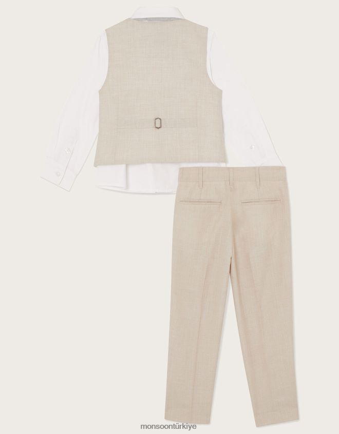 Monsoon erkek çocuk papyonlu dört parçalı takım elbise JH86BT2272 Giyim doğal taş)