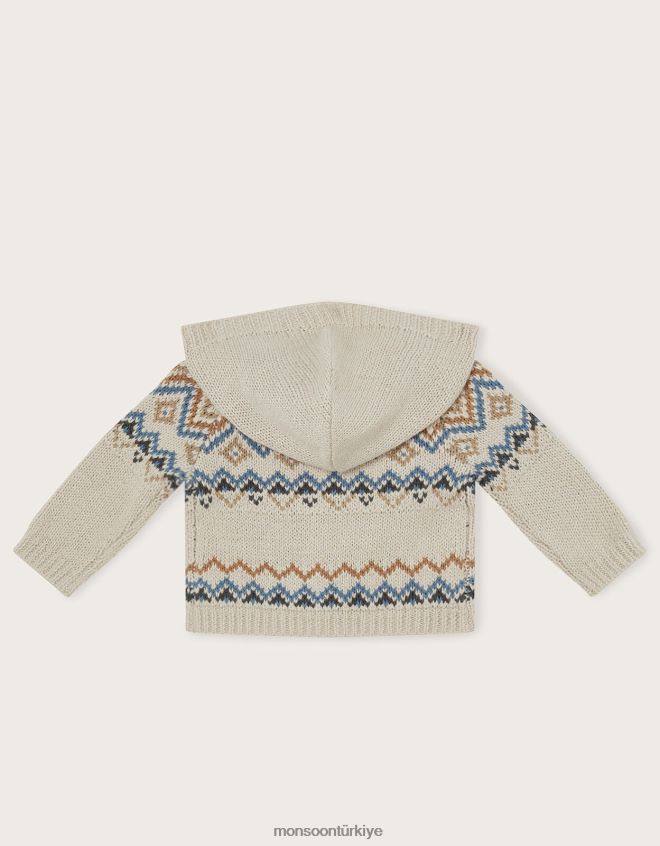 Monsoon çocuklar adil ada örgü hırka JH86BT2249 Giyim fildişi