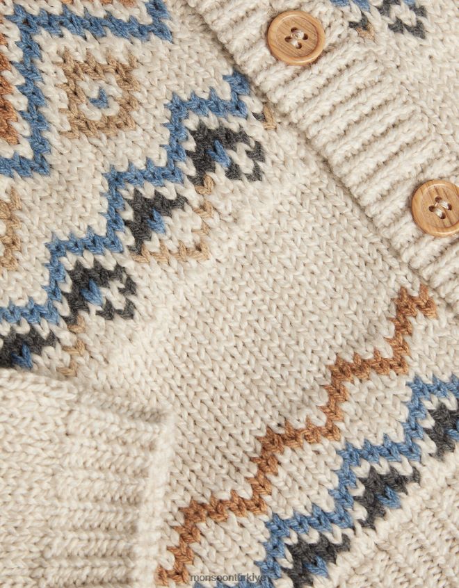 Monsoon çocuklar adil ada örgü hırka JH86BT2249 Giyim fildişi