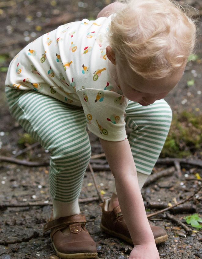 Monsoon çocuklar küçük yeşil radikaller küçük kuş tişörtü ve koşucu oyun seti JH86BT1984 Giyim çok