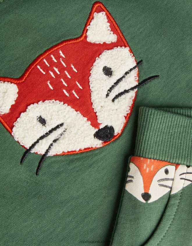 Monsoon çocuklar yeni doğan tilki sweatshirt ve eşofman takımı JH86BT2239 Giyim yeşil (haki)