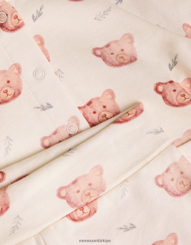 Monsoon çocuklar yenidoğan ayı forması seti JH86BT2226 Giyim fildişi