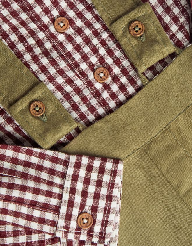 Monsoon çocuklar yenidoğan pötikareli tulum ve gömlek takımı JH86BT2224 Giyim yeşil (haki)