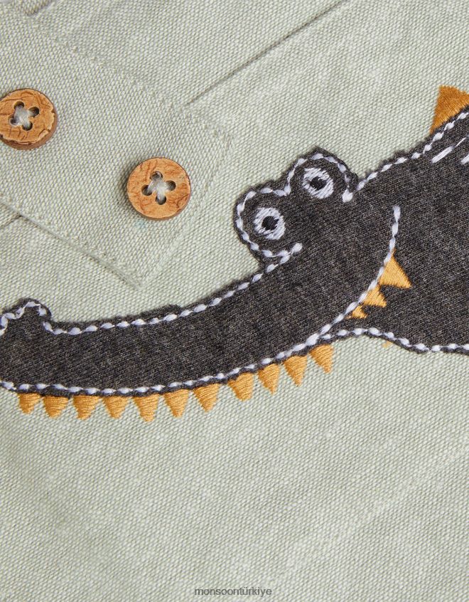 Monsoon çocuklar yenidoğan timsah tulumları JH86BT2275 Giyim yeşil