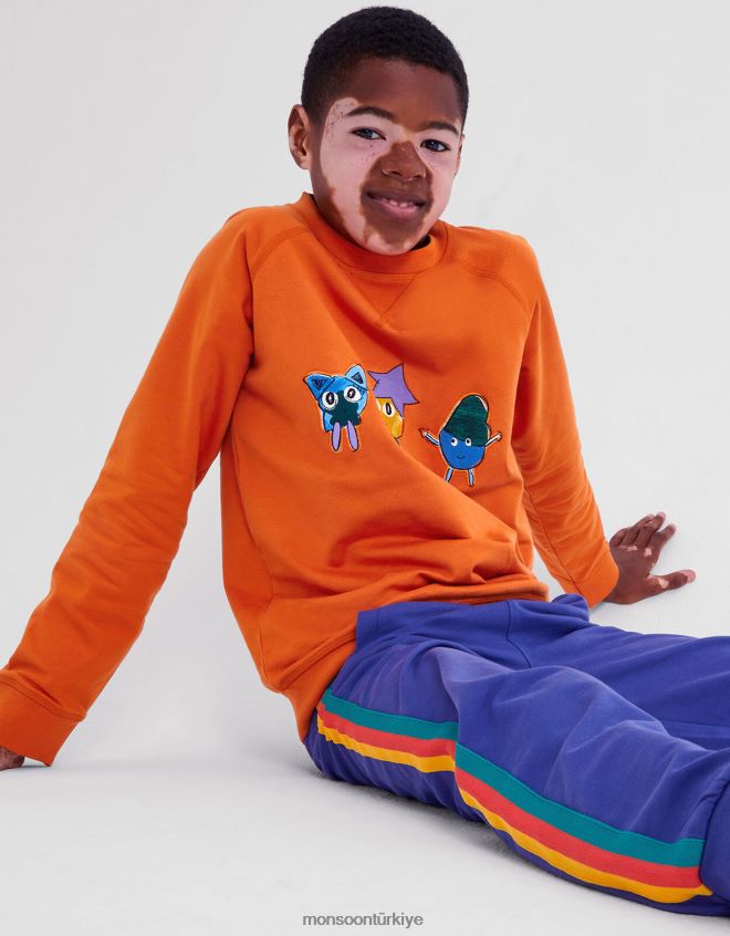 Monsoon erkek çocuk canavar mürettebat boyunlu kazak JH86BT2189 Giyim turuncu