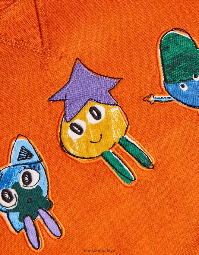 Monsoon erkek çocuk canavar mürettebat boyunlu kazak JH86BT2189 Giyim turuncu