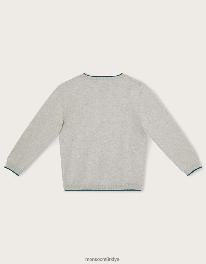 Monsoon erkek çocuk üçlü dinozor atlayıcısı JH86BT2244 Giyim gri