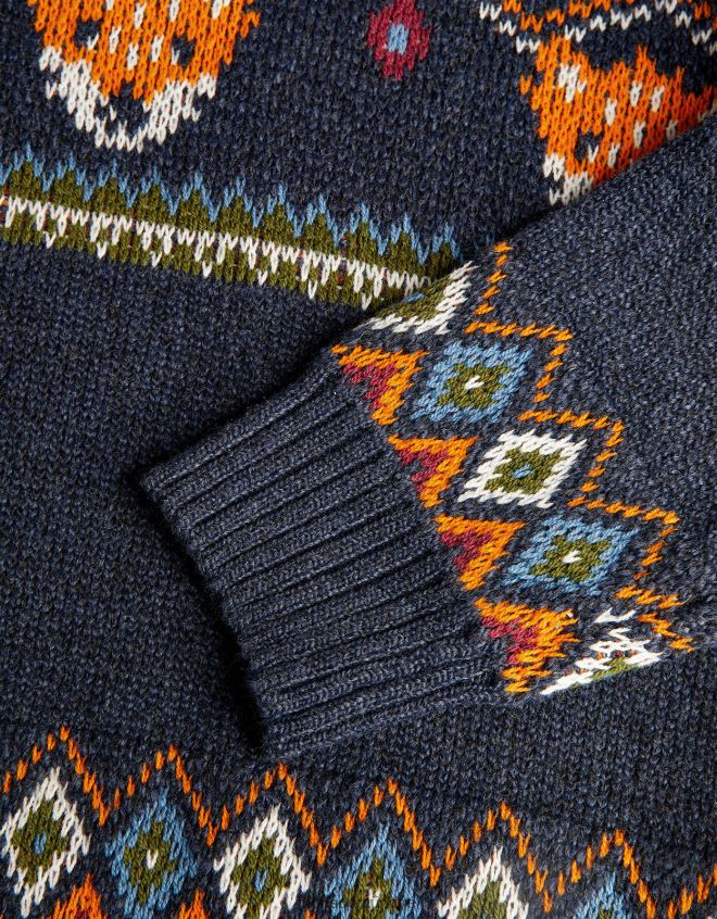 Monsoon erkek çocuk tilki kakma örgü kazak JH86BT2219 Giyim Mavi Donanma)