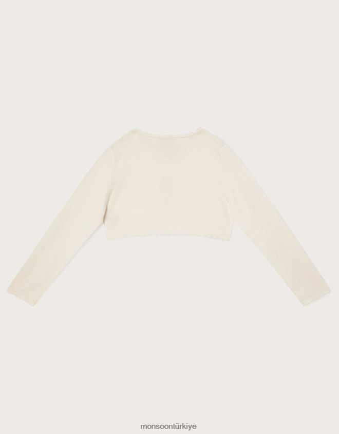 Monsoon kız 3 boyutlu petal hırka JH86BT1611 Giyim fildişi