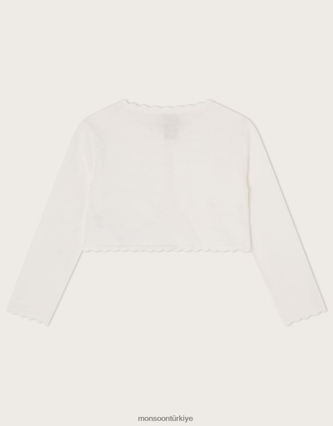 Monsoon kız 3 boyutlu petal hırka JH86BT1917 Giyim fildişi