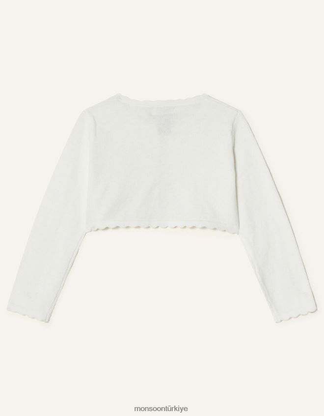 Monsoon kız bebek 3 boyutlu petal hırka JH86BT2143 Giyim fildişi