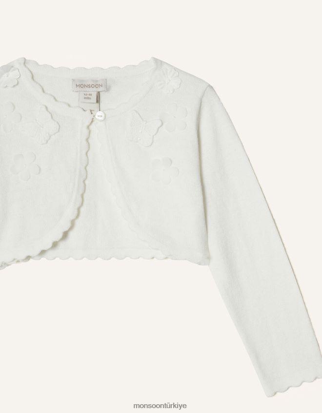 Monsoon kız bebek 3 boyutlu petal hırka JH86BT2143 Giyim fildişi