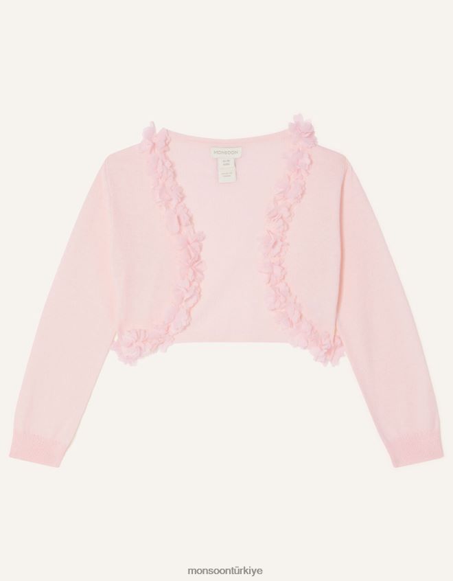 Monsoon kız bebek flora 3d çiçek hırka JH86BT2058 Giyim pembe