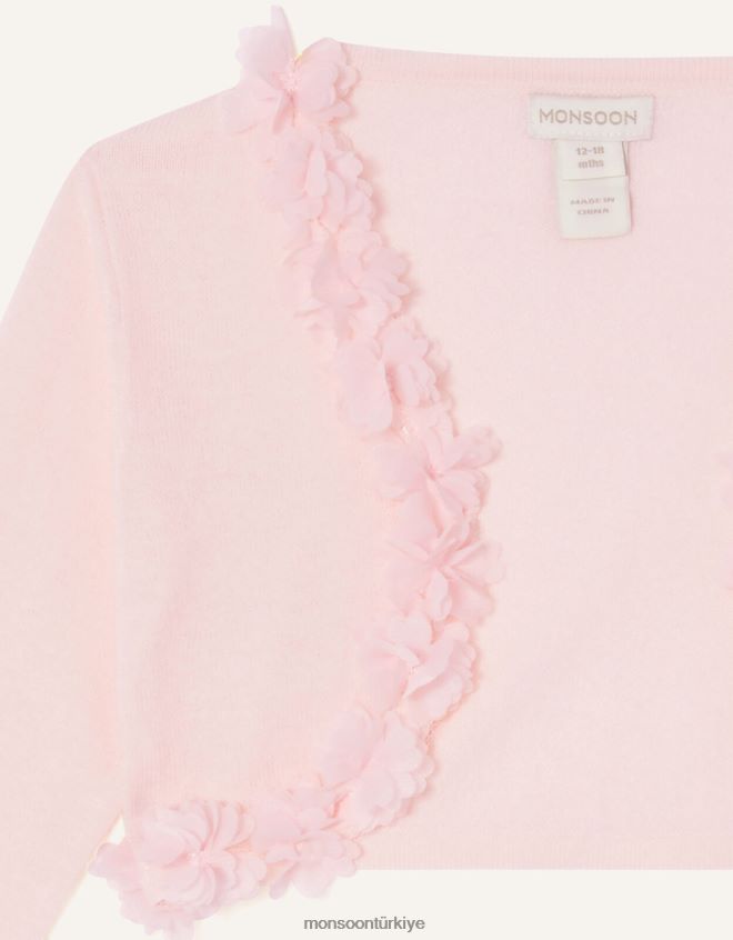 Monsoon kız bebek flora 3d çiçek hırka JH86BT2058 Giyim pembe
