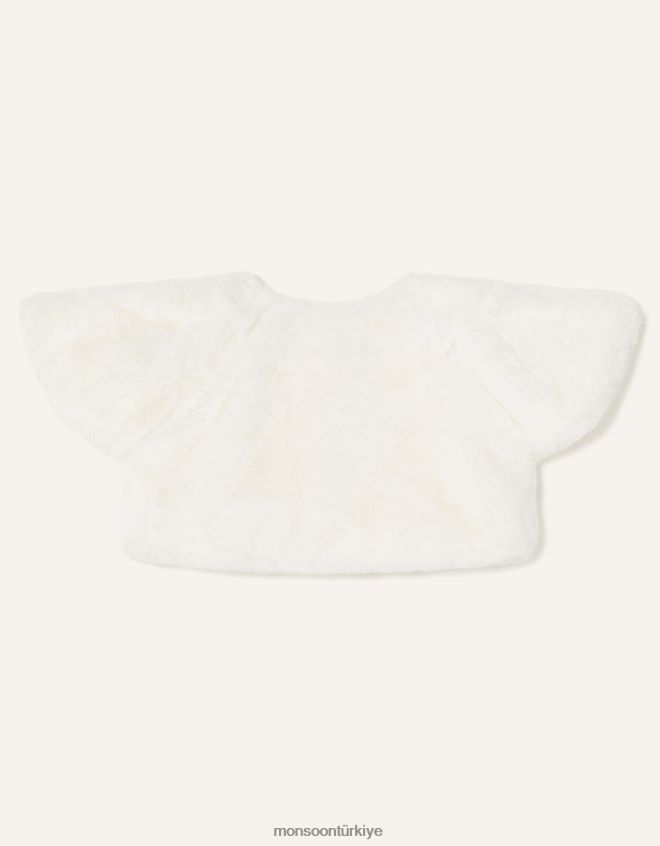 Monsoon kız bebek suni kürk omuz silkme JH86BT2156 Giyim fildişi
