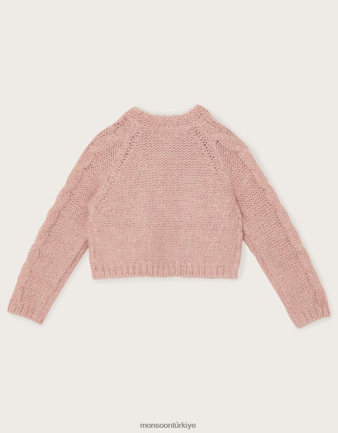 Monsoon kız bebek tıknaz bobble hırka JH86BT2083 Giyim pembe (soluk pembe)