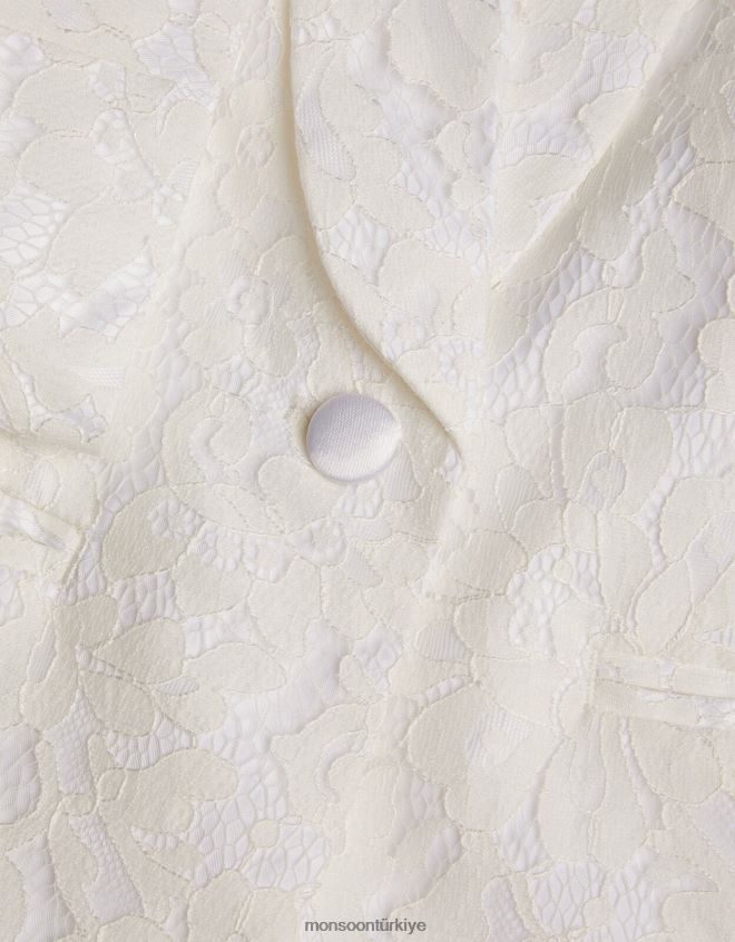 Monsoon kız brea dantelli nedime ceketi JH86BT1783 Giyim fildişi