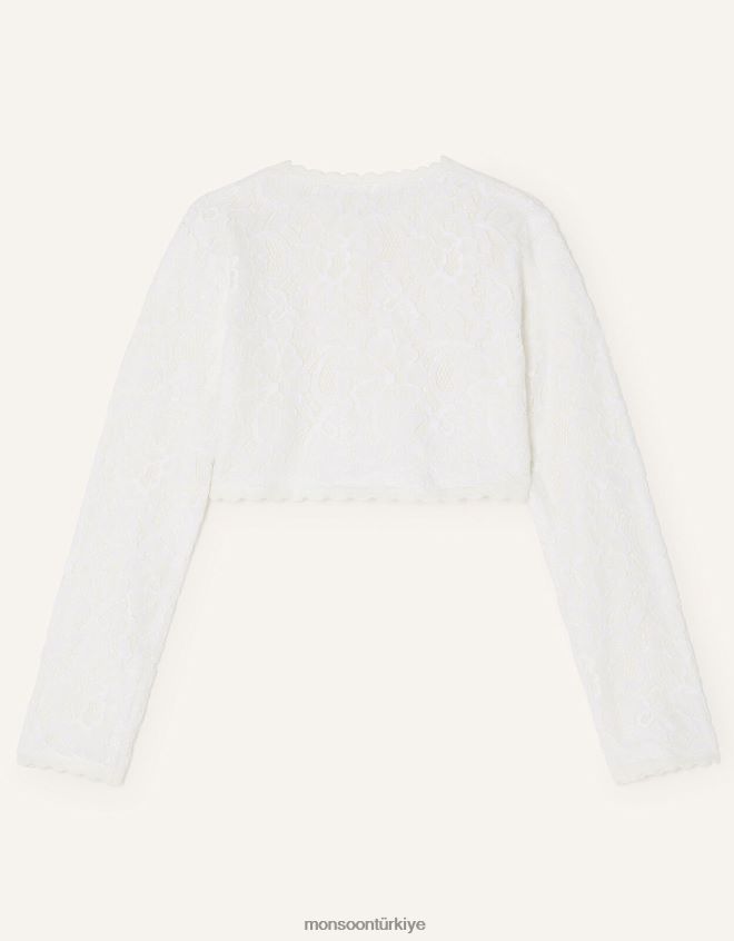 Monsoon kız dantel hırka JH86BT1871 Giyim fildişi
