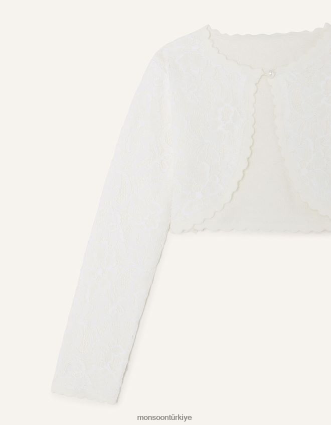 Monsoon kız dantel hırka JH86BT1871 Giyim fildişi