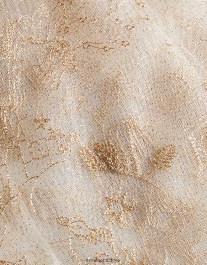 Monsoon kız harikalar diyarı işlemeli uzun pelerin JH86BT1840 Giyim altın