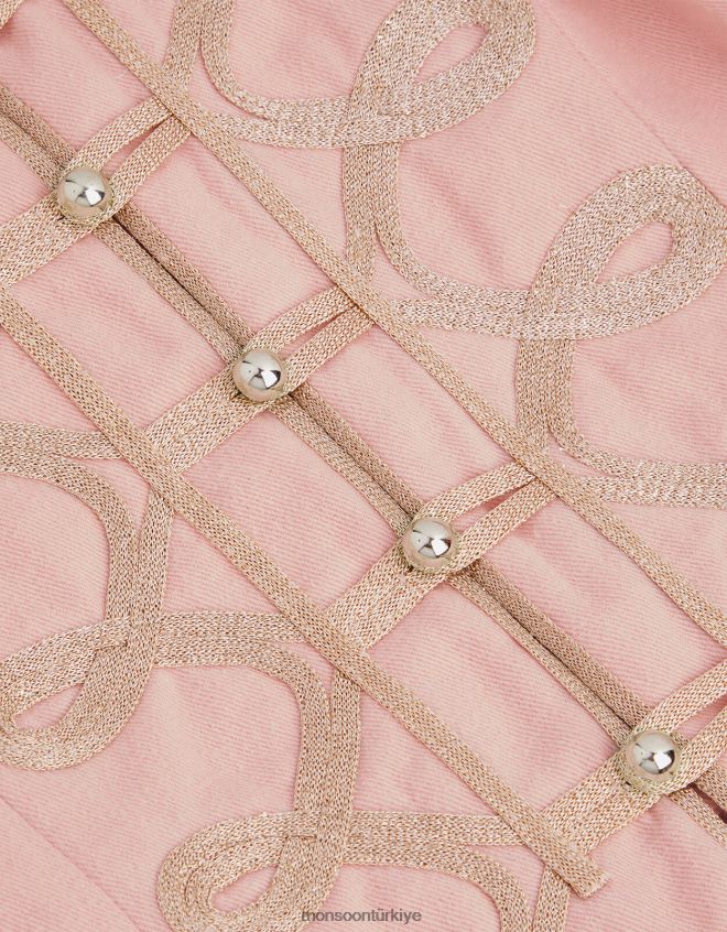 Monsoon kız harikalar diyarı örgülü davulcu ceketi JH86BT1827 Giyim pembe