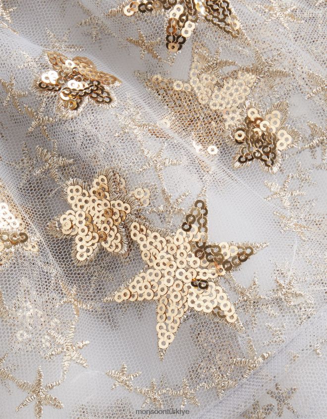 Monsoon kız harikalar diyarı süperstarı süslenmiş kısa pelerin JH86BT1835 Giyim gri