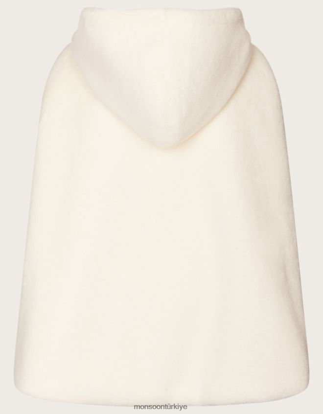 Monsoon kız harikalar diyarı uzun suni kürk pelerin JH86BT1925 Giyim fildişi