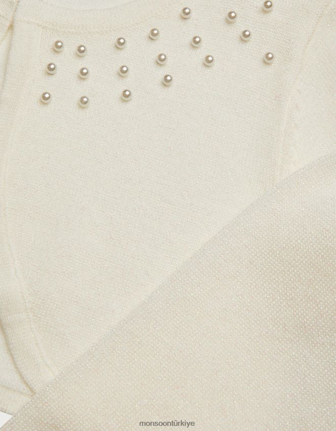 Monsoon kız inci süslemeli hırka JH86BT1822 Giyim fildişi
