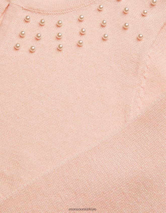 Monsoon kız inci süslemeli hırka JH86BT1860 Giyim pembe